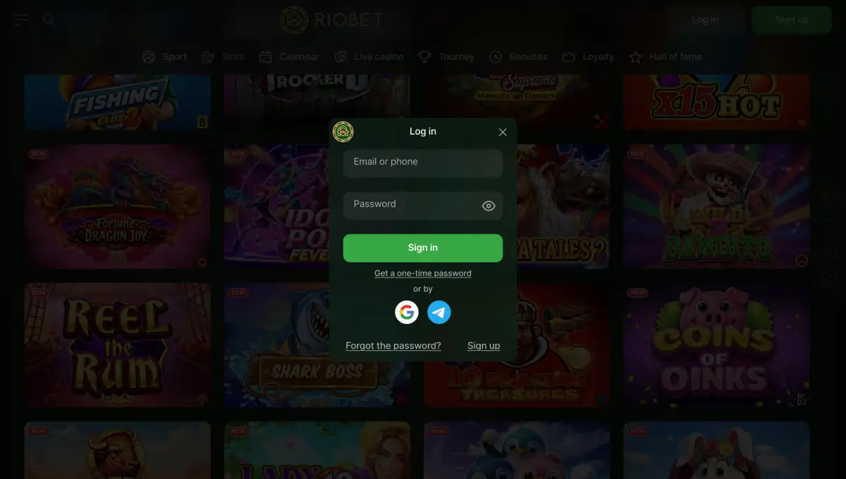 Visit the official Riobet Casino website