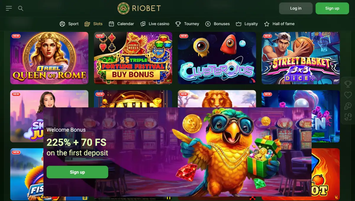 Sign-up bonuses at Riobet Online Casino